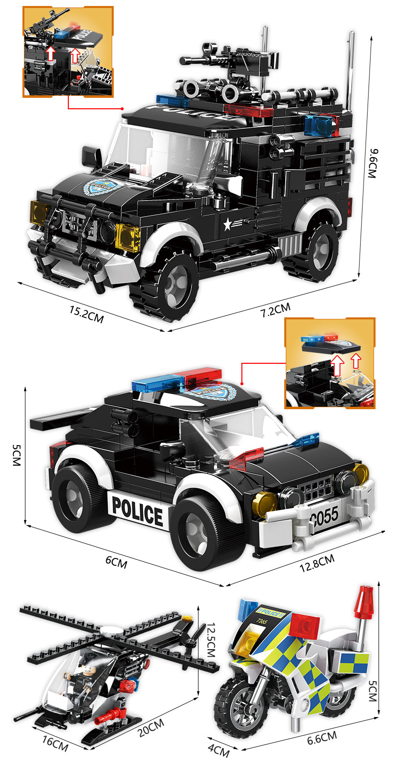 Kocke za slaganje SWAT policijska stanica crna